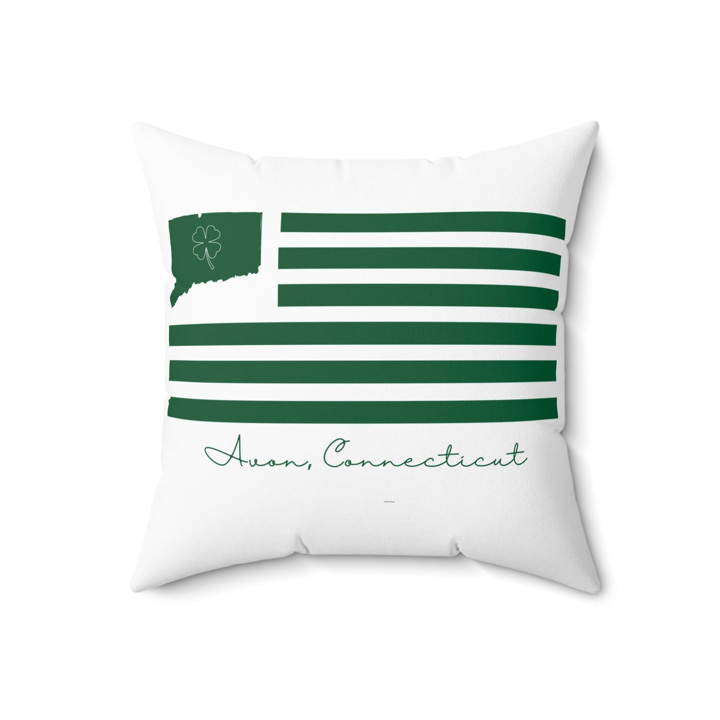Avon Connecticut St. Patrick’s Day Flag Spun Polyester Square Pillow