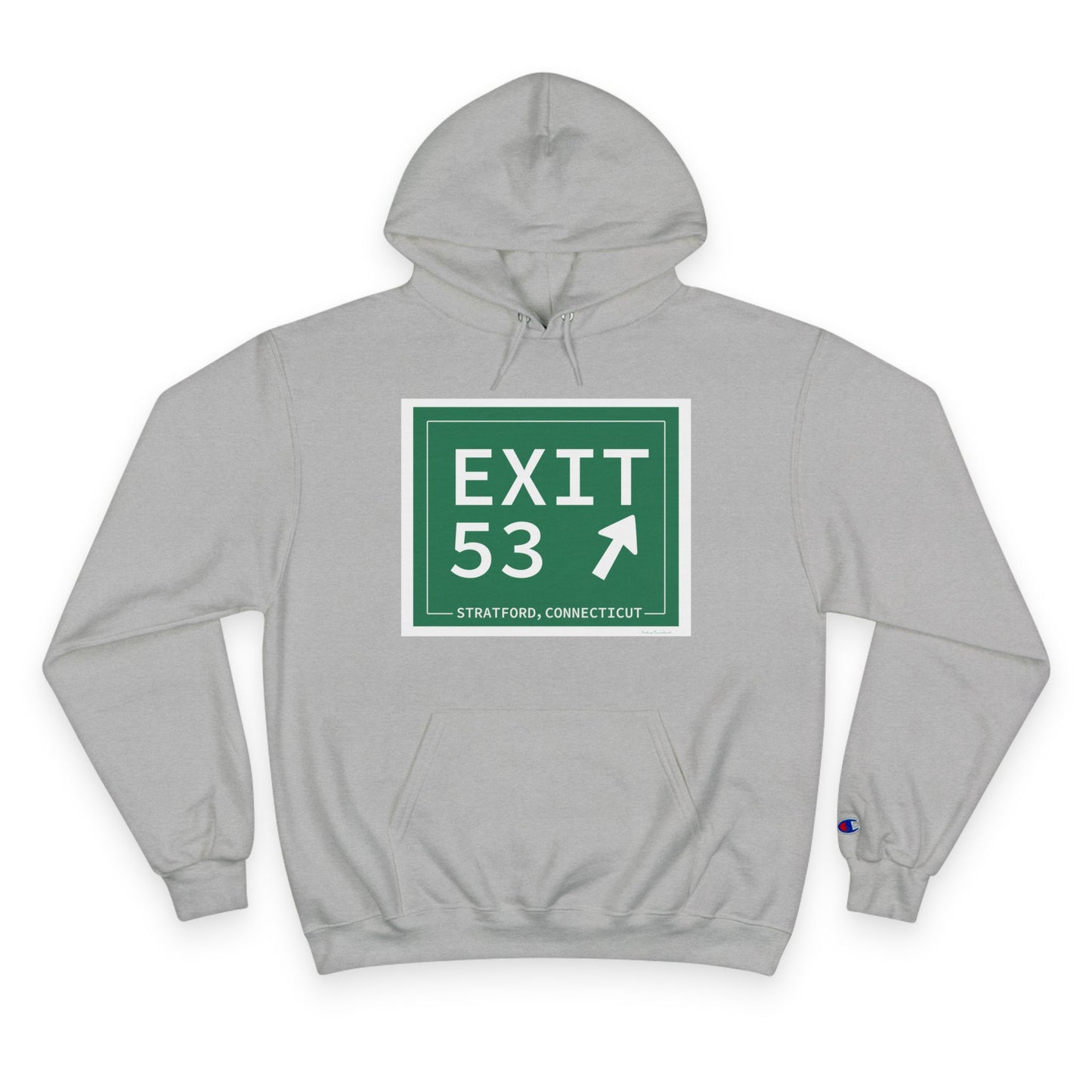 Vintage Exit 53  Merritt Parkway Sign Champion Hoodie