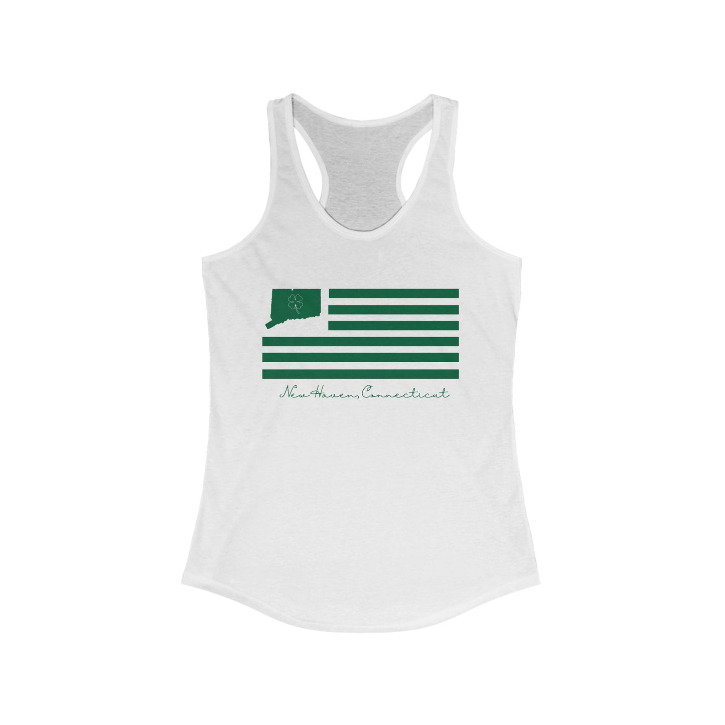 New Haven Connecticut St. Patrick's Day Flag Women's Ideal Racerback Tank Top