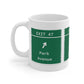 Vintage Merritt Parkway Exit 47 Sign Mug 11oz