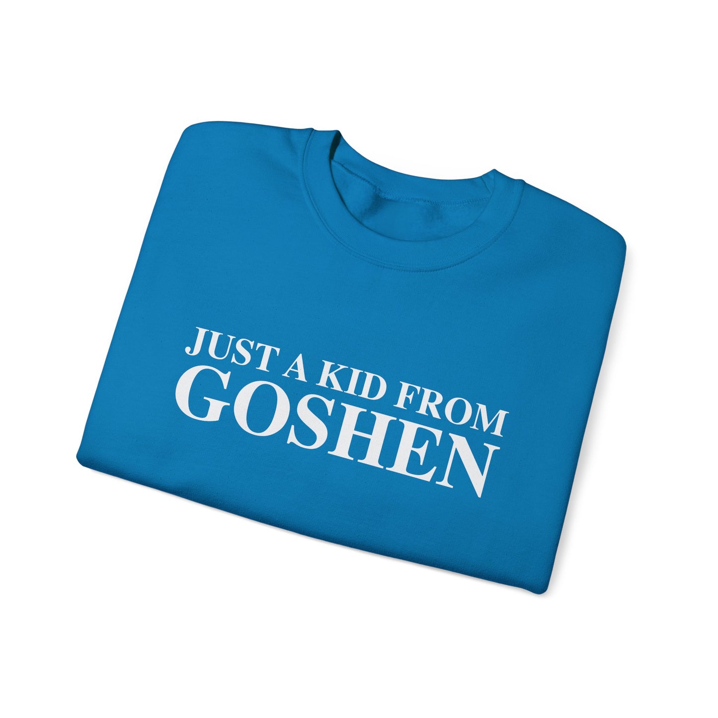 Just a kid from Goshen Unisex Heavy Blend™ Crewneck Sweatshirt