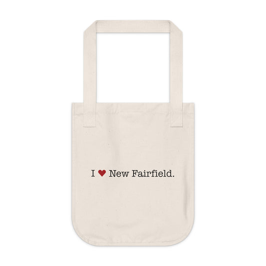 I Heart New Fairfield. Organic Canvas Tote Bag