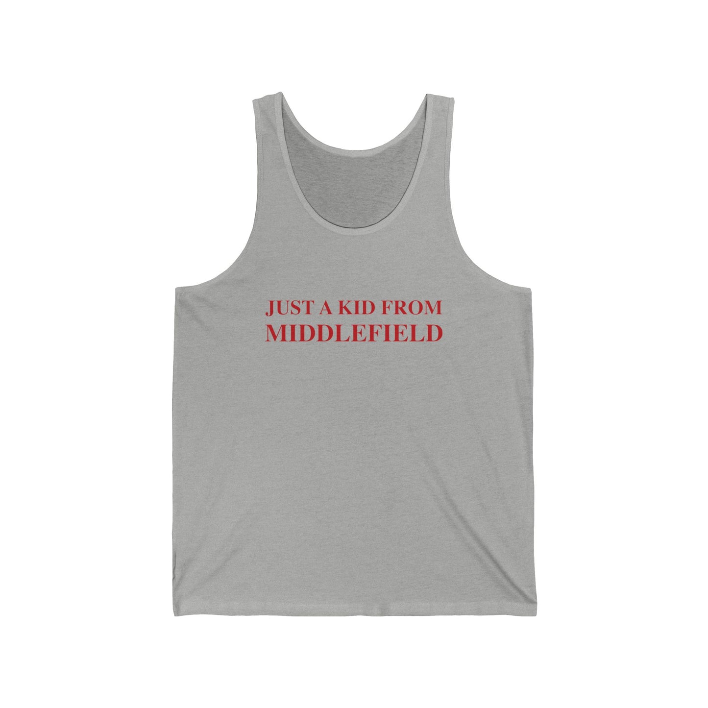 Just a kid from Middlefield Unisex Jersey Tank