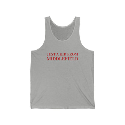 Just a kid from Middlefield Unisex Jersey Tank