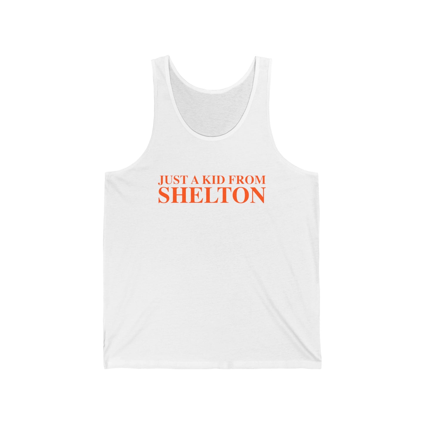 Just a kid from Shelton Unisex Jersey Tank