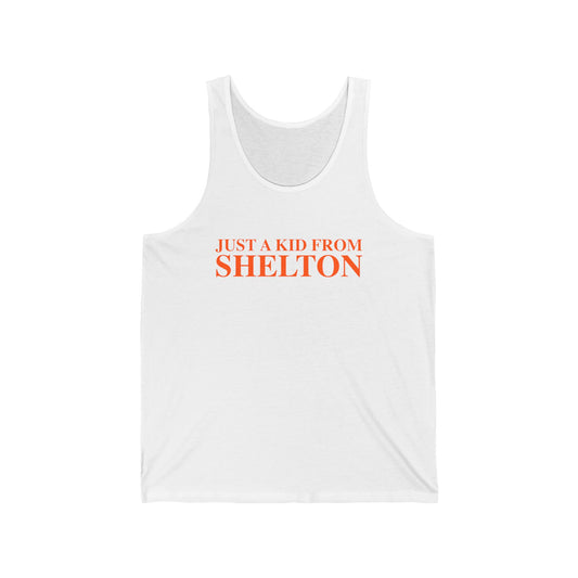 Just a kid from Shelton Unisex Jersey Tank