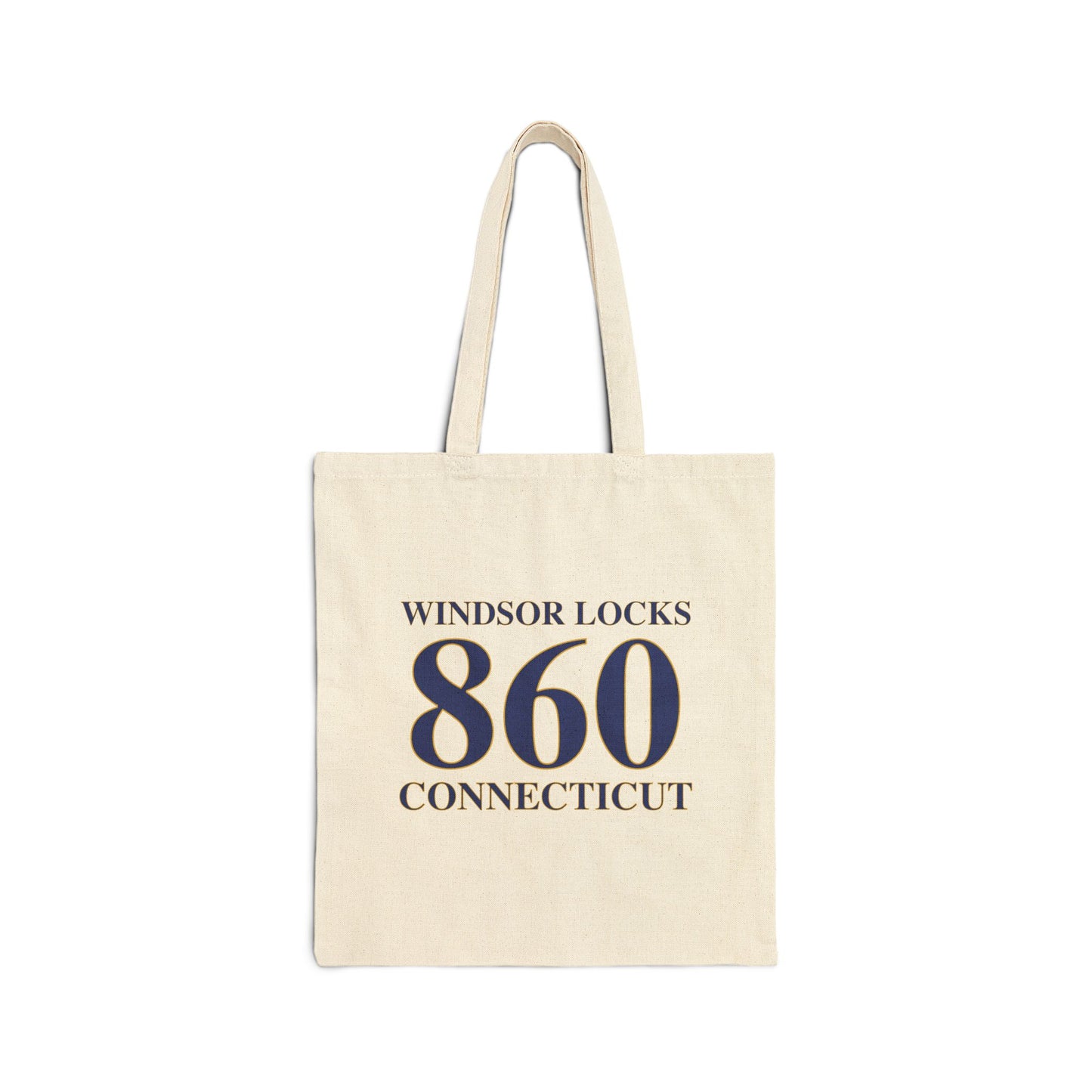 Windsor Locks 860 Connecticut Cotton Canvas Tote Bag