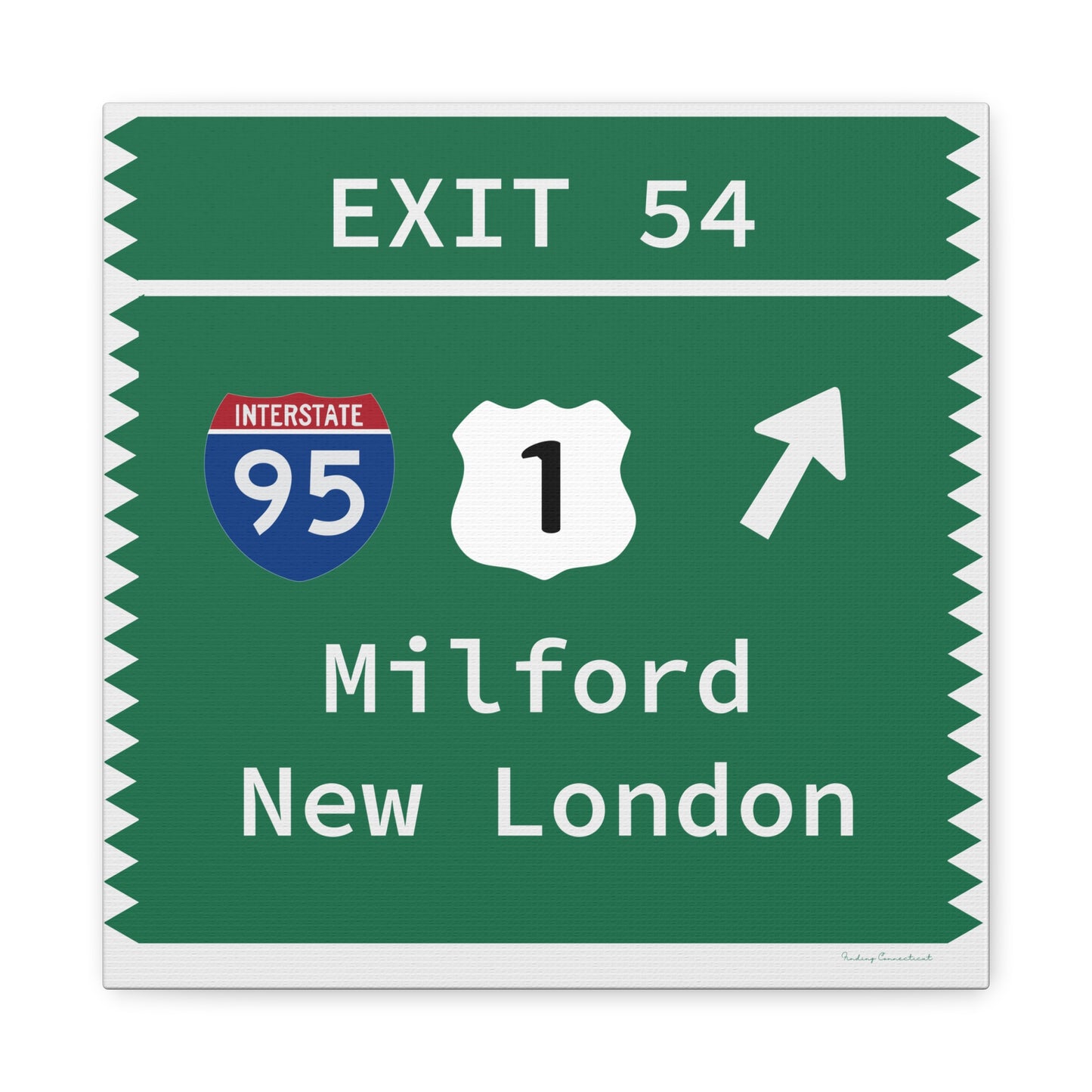 Vintage Merritt Parkway Exit 54 Sign Matte Canvas, Stretched, 1.25"