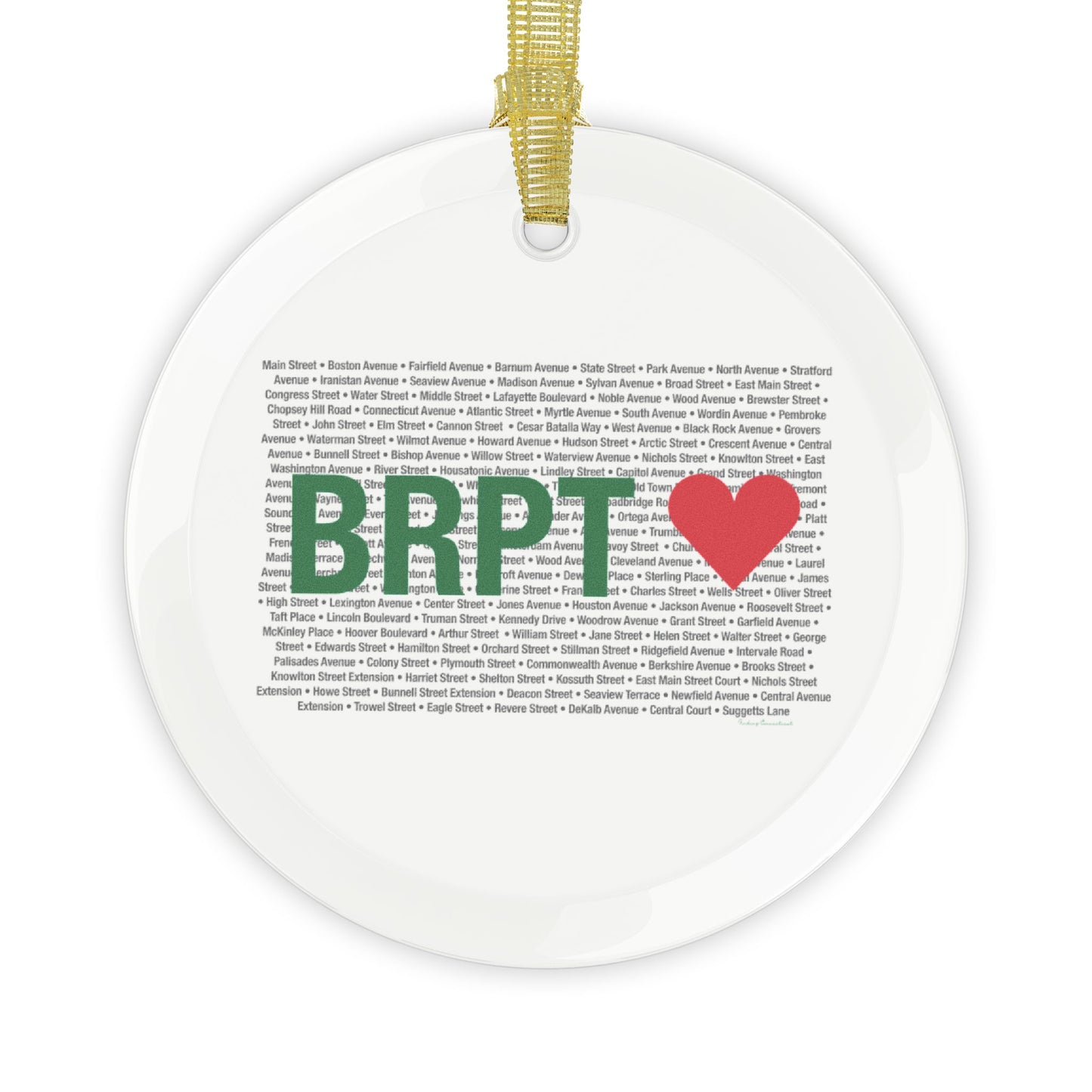 Bridgeport Love Glass Ornaments