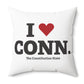 I Heart CONN. Spun Polyester Square Pillow