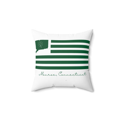 Monroe Connecticut St Patrick’s Day Flag Spun Polyester Square Pillow
