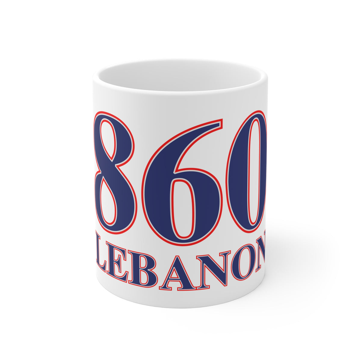 860 Lebanon Red, White & Blue Mug 11oz