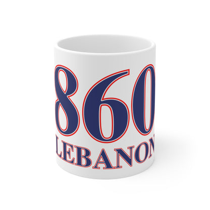 860 Lebanon Red, White & Blue Mug 11oz