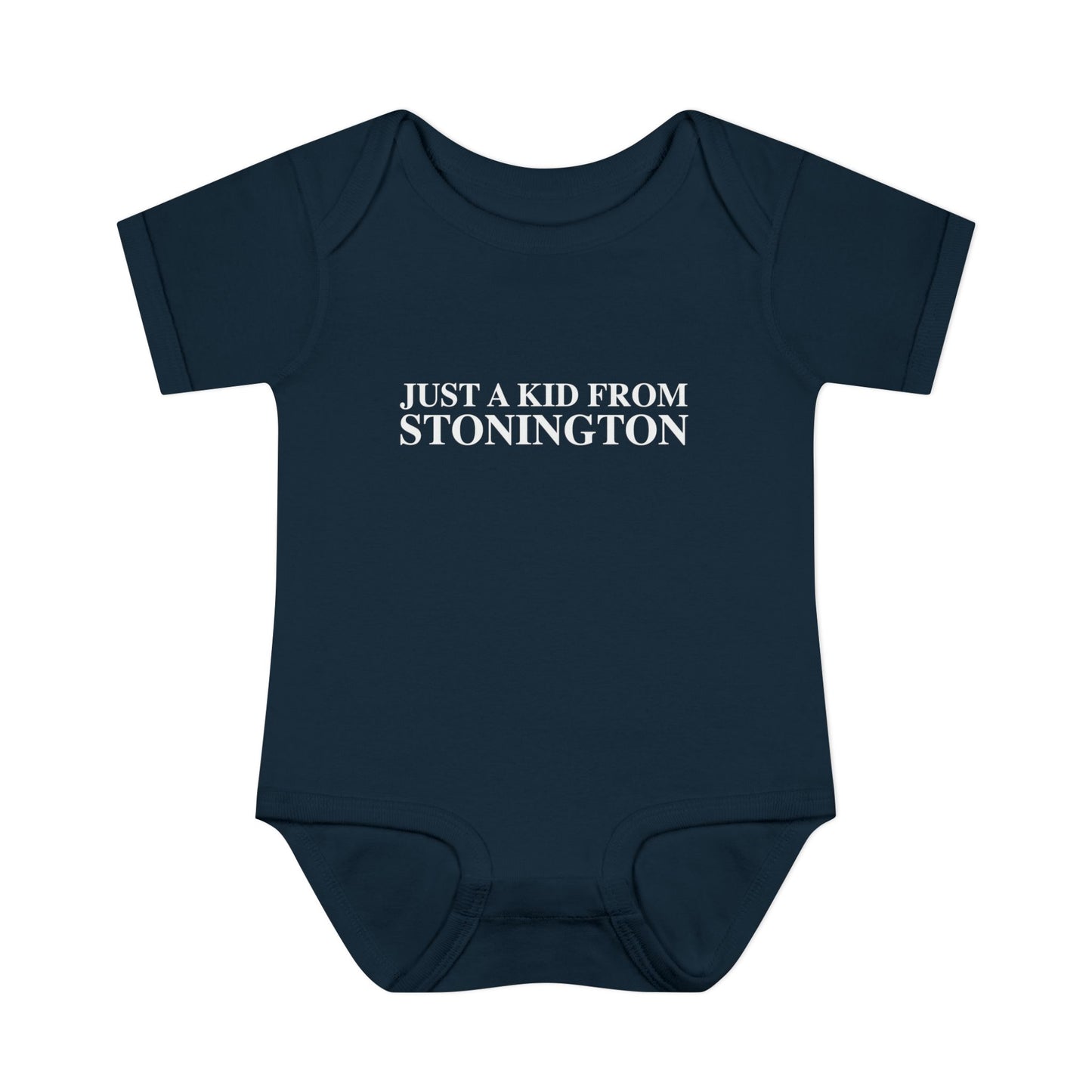 Just a kid from Stonington Infant Baby Rib Bodysuit
