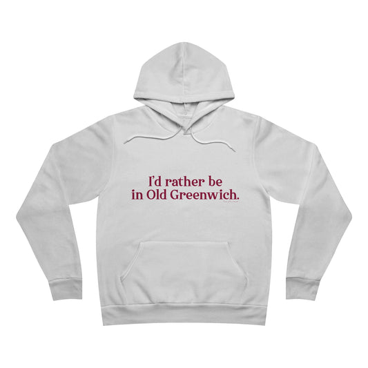 I’d rather be in Old Greenwich Unisex Sponge Fleece Pullover Hoodie