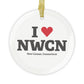 I Heart NWCN Glass Ornaments