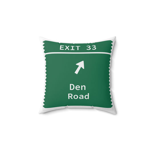 Vintage Merritt Parkway Exit 33 Sign Spun Polyester Square Pillow