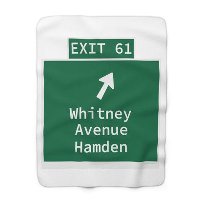 Vintage WCP Exit 61 Sign Sherpa Fleece Blanket