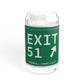 Vintage Exit 51  Merritt Parkway Sign Sipper Glass, 16oz