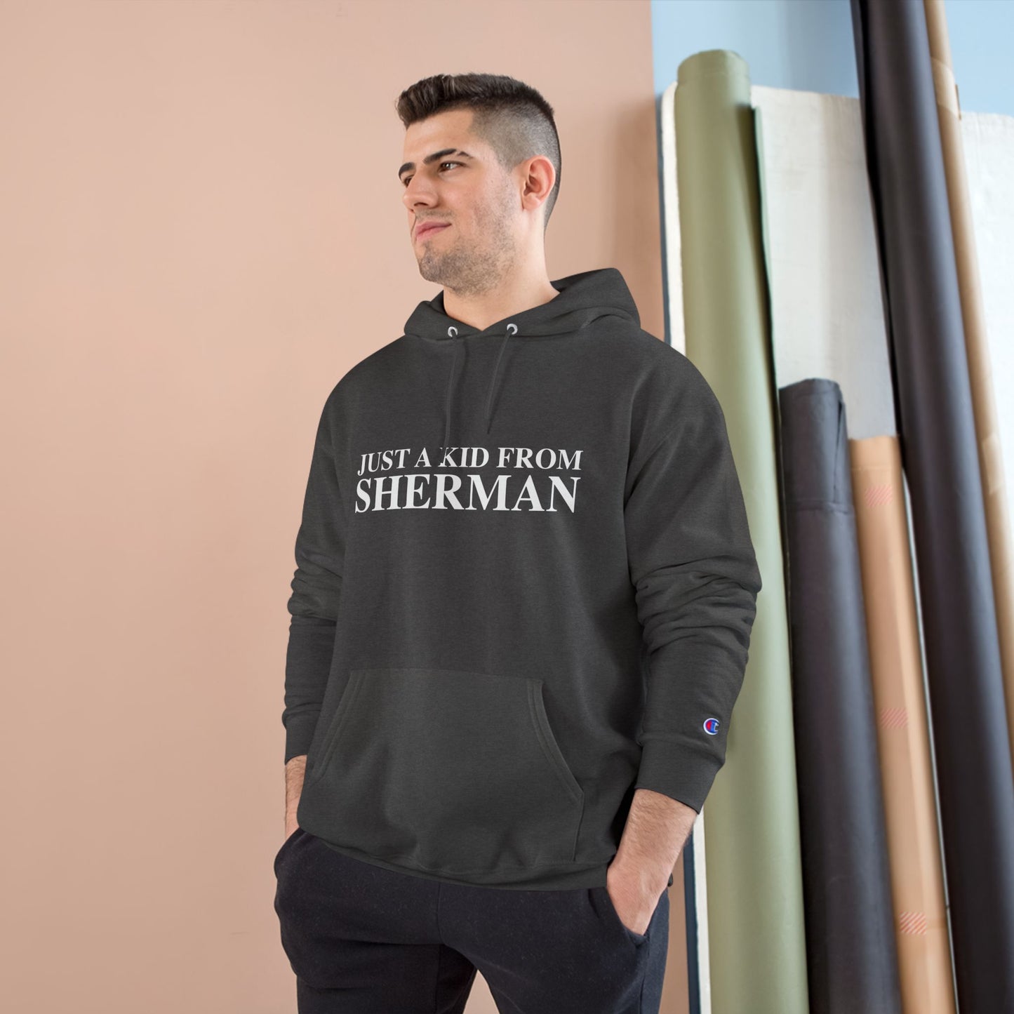 Just a kid from Sherman Champion Hoodie