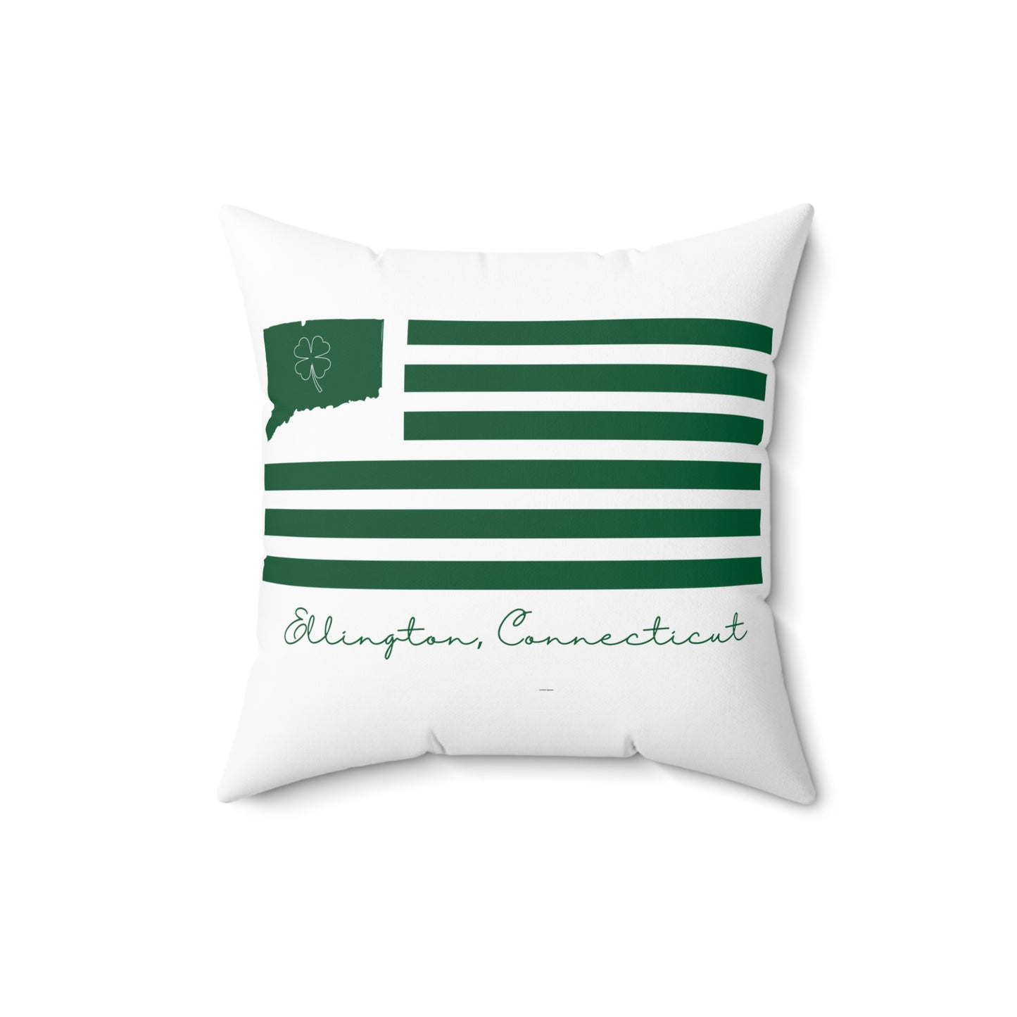 Ellington Connecticut St. Patrick’s Day Flag Spun Polyester Square Pillow