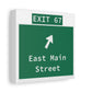 Vintage WCP Exit 67 Sign Matte Canvas, Stretched, 1.25"