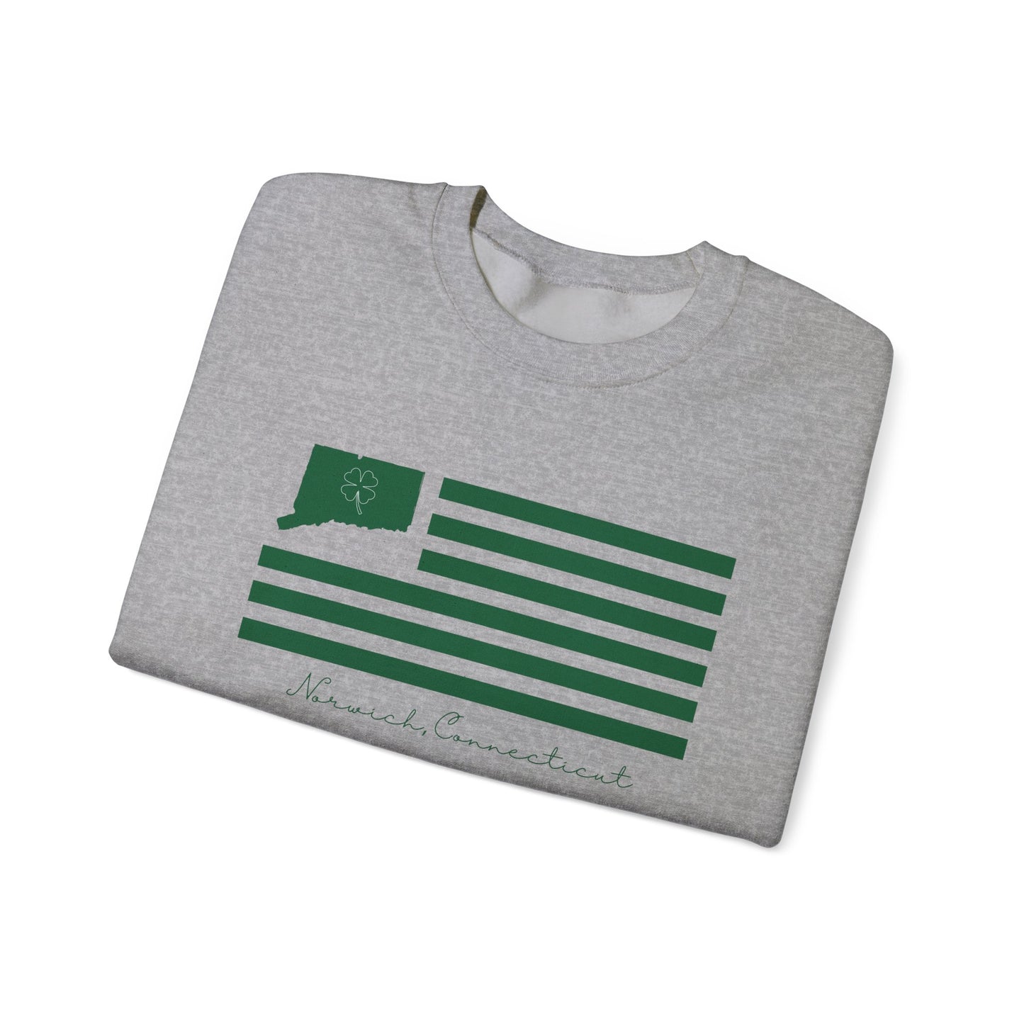 Norwich Connecticut St Patrick’s Day Flag Unisex Heavy Blend™ Crewneck Sweatshirt