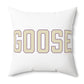 Goose Zip Code Cream & Purple Spun Polyester Square Pillow