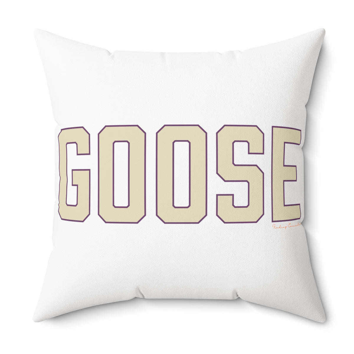 Goose Zip Code Cream & Purple Spun Polyester Square Pillow