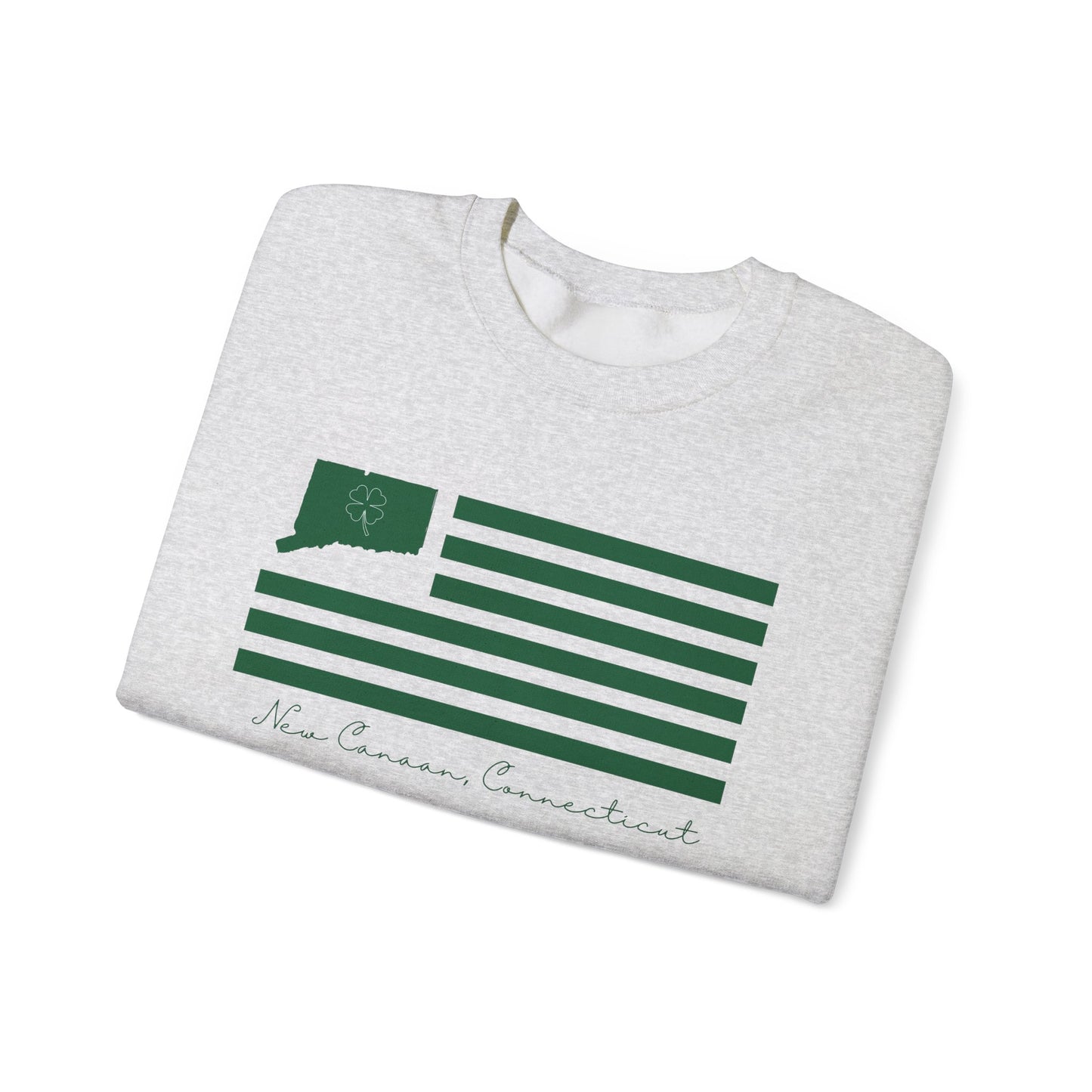 New Canaan Connecticut St Patrick’s Day Flag Unisex Heavy Blend™ Crewneck Sweatshirt