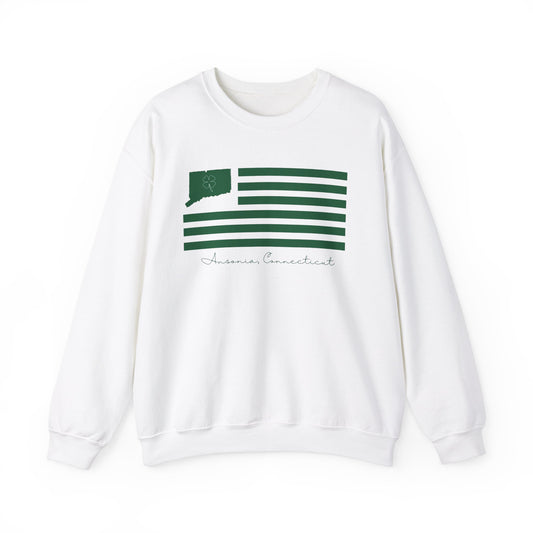 Ansonia Connecticut St Patrick’s Day Flag Unisex Heavy Blend™ Crewneck Sweatshirt