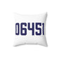 06451 Meriden Connecticut Zip Code Polyester Square Pillow
