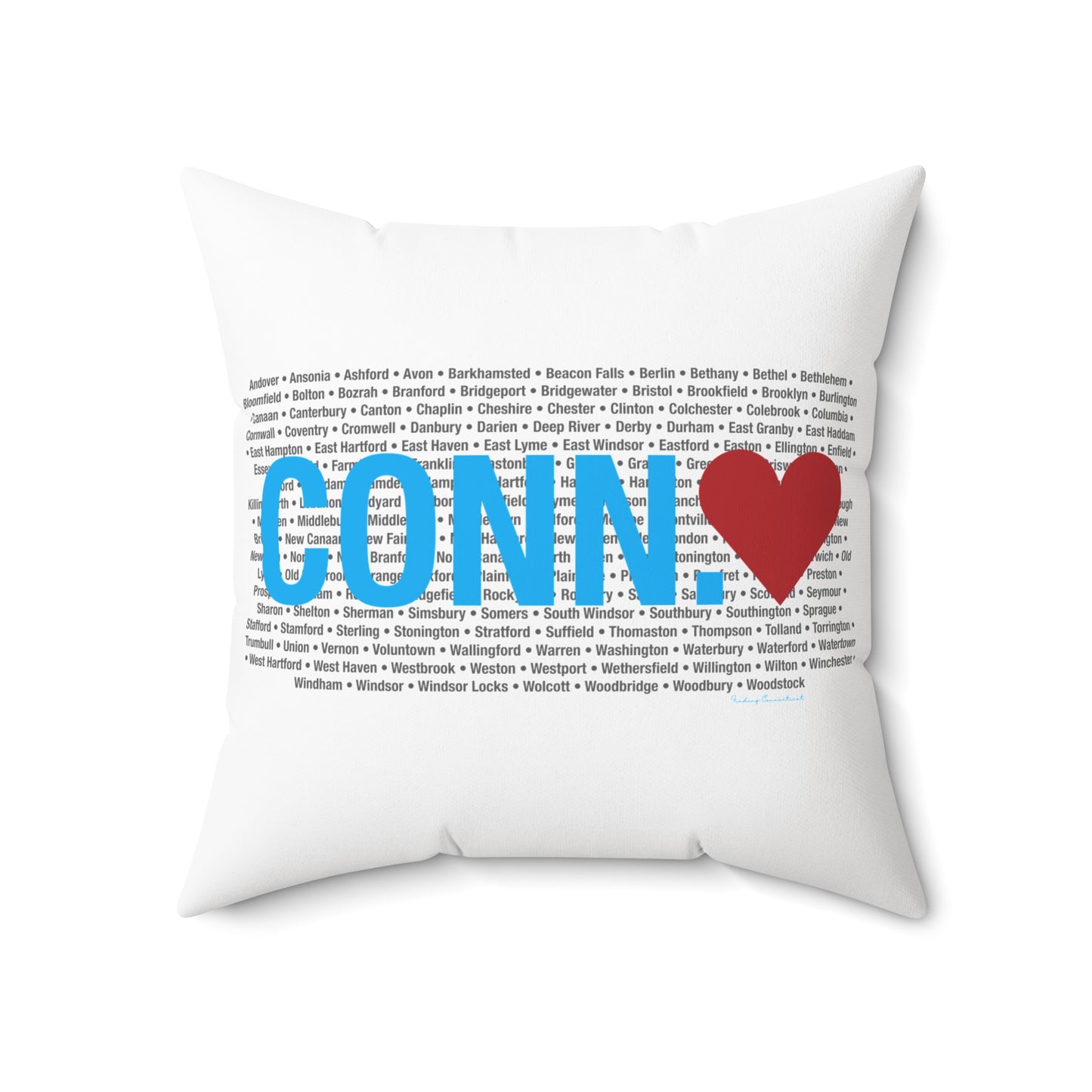 Connecticut Love Spun Polyester Square Pillow