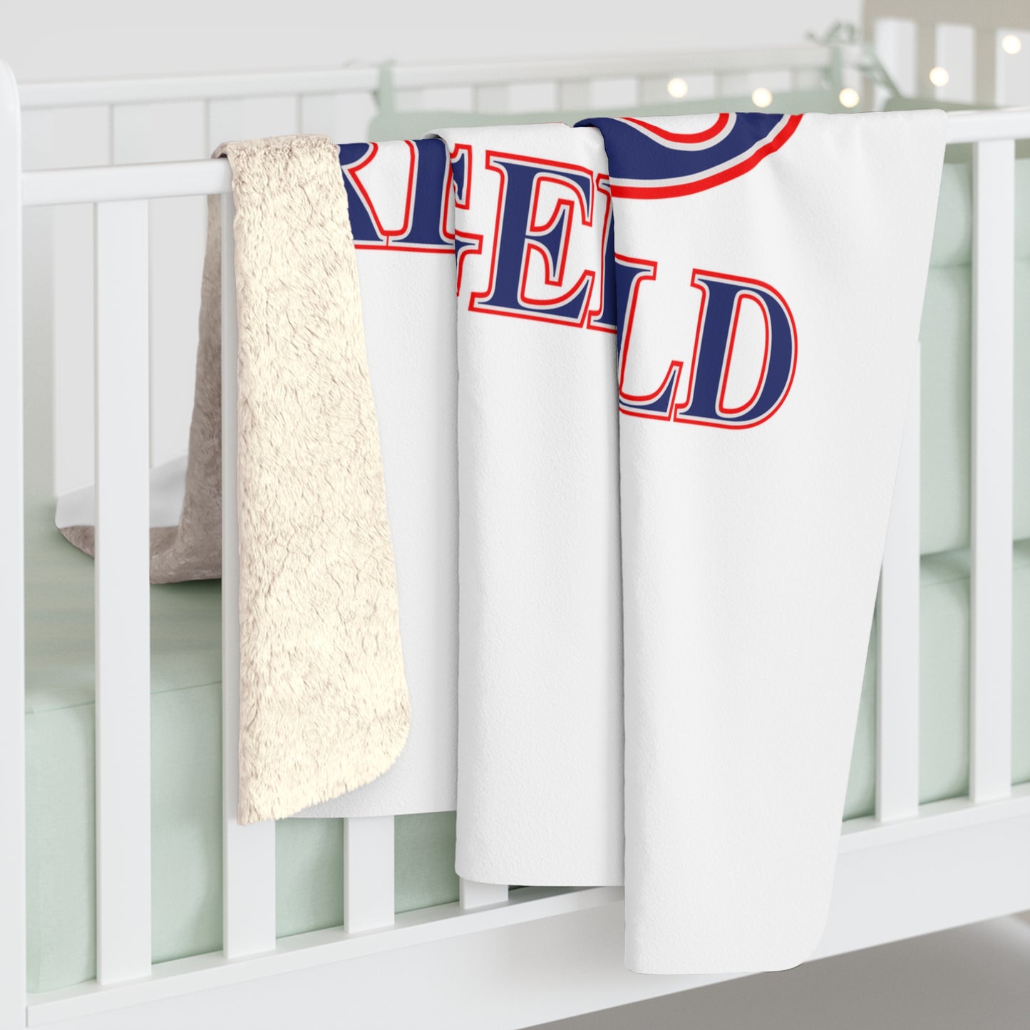 203 Ridgefield Red White & Blue Sherpa Fleece Blanket