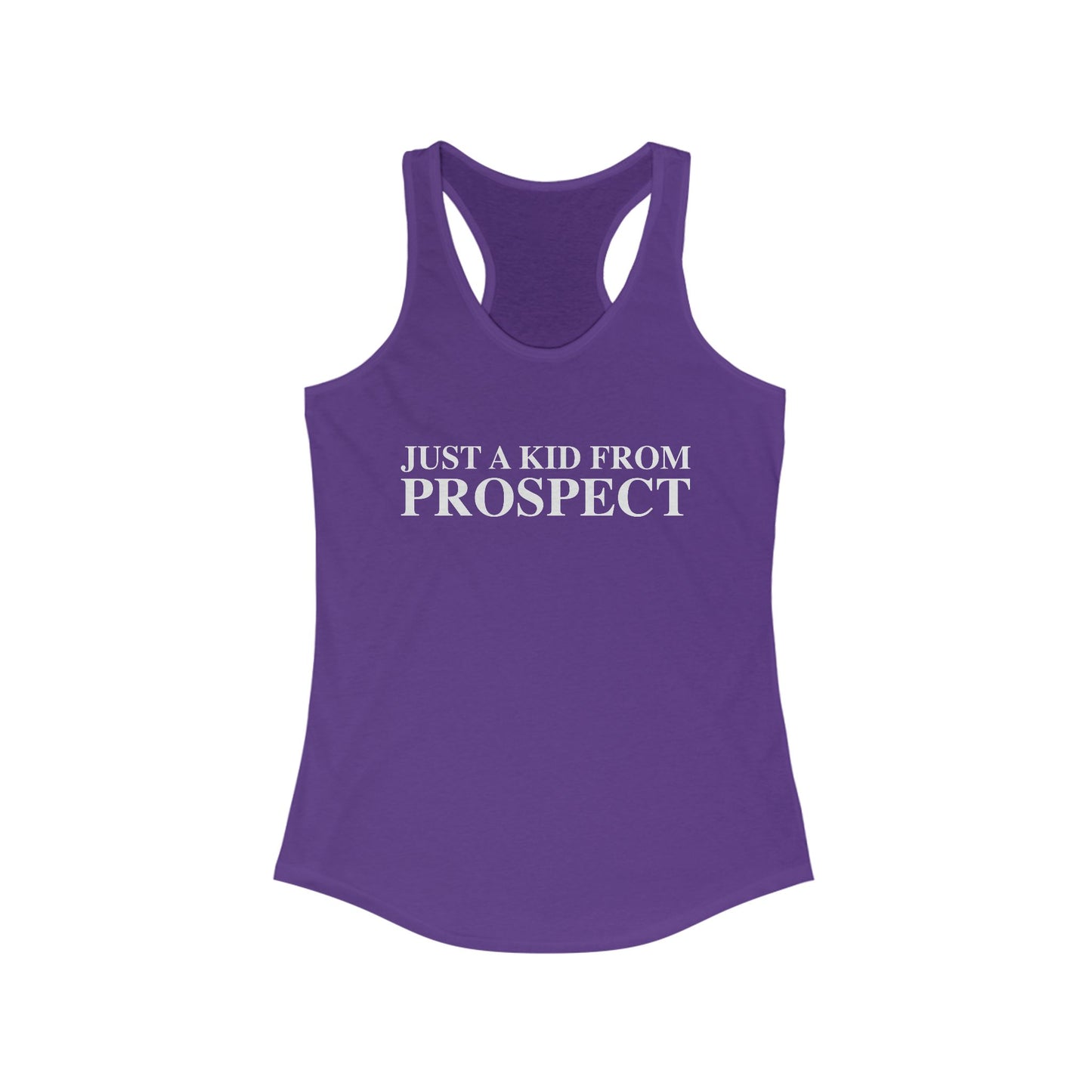 Just a kid from Prospect Women's Ideal Racerback Tank Top