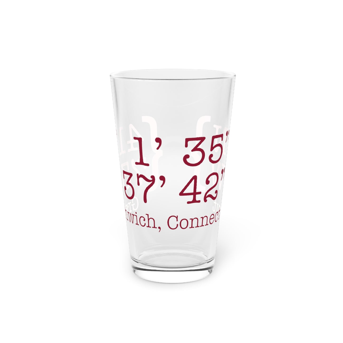 Greenwich Coordinates Pint Glass, 16oz
