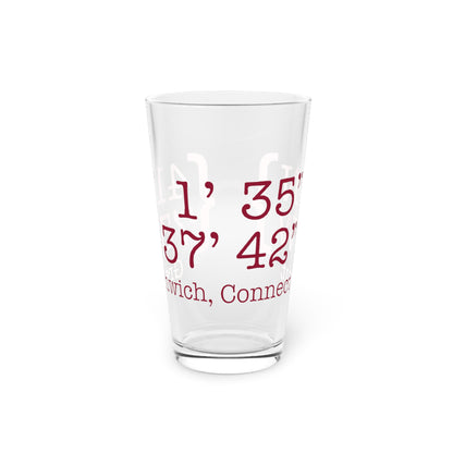 Greenwich Coordinates Pint Glass, 16oz
