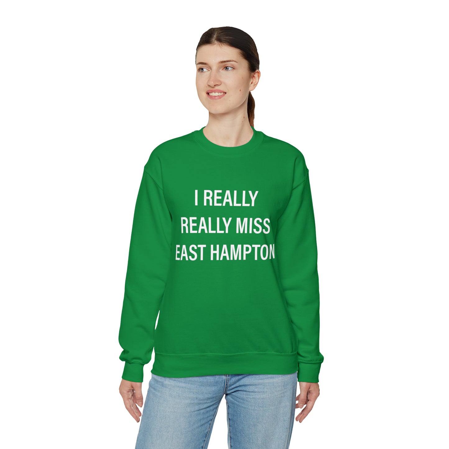 I Really Really Miss East Hampton (white) Unisex Heavy Blend™ Crewneck Sweatshirt