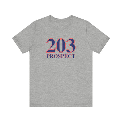 203 Prospect Red White & Blue Unisex Jersey Short Sleeve T-Shirt