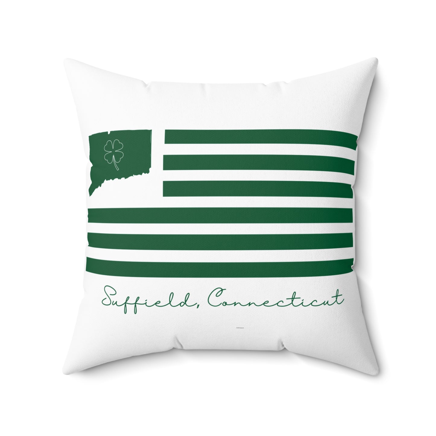 Suffield Connecticut St. Patrick’s Day Flag Spun Polyester Square Pillow