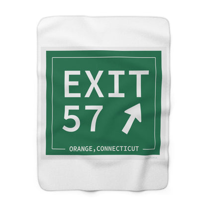 Vintage Exit 57 WCP Sign Sherpa Fleece Blanket