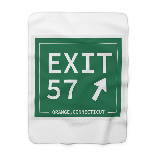 Vintage Exit 57 WCP Sign Sherpa Fleece Blanket