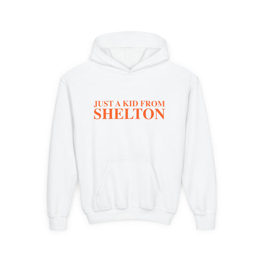 Just a kid from Shelton Youth Heavy Blend Hooded Sweatshirt