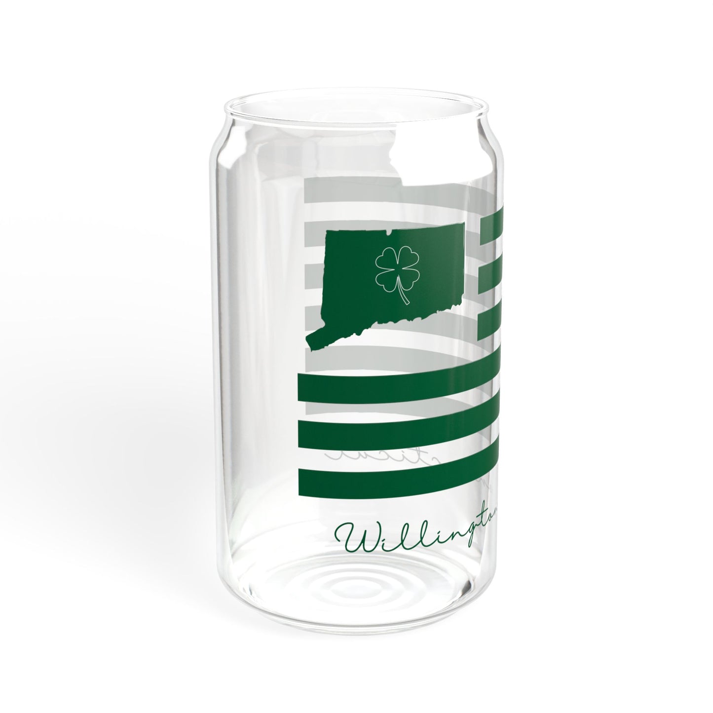 Willington Connecticut St. Patrick’s Day Flag Sipper Glass, 16oz