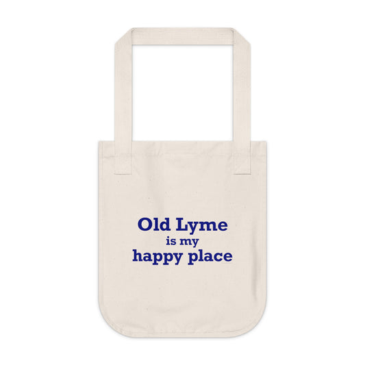 Old Lyme is My Happy Place Organic Canvas Tote Bag