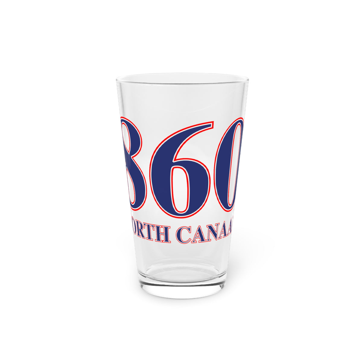 North Canaan Red, White & Blue Pint Glass, 16oz