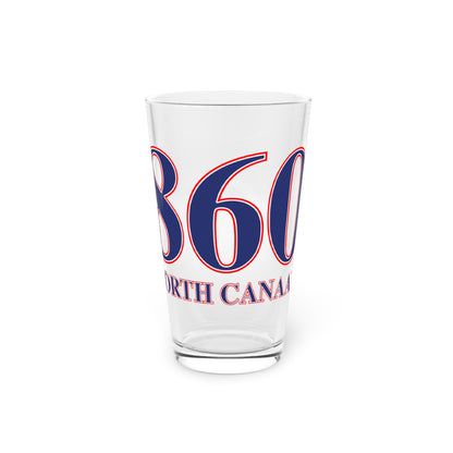North Canaan Red, White & Blue Pint Glass, 16oz