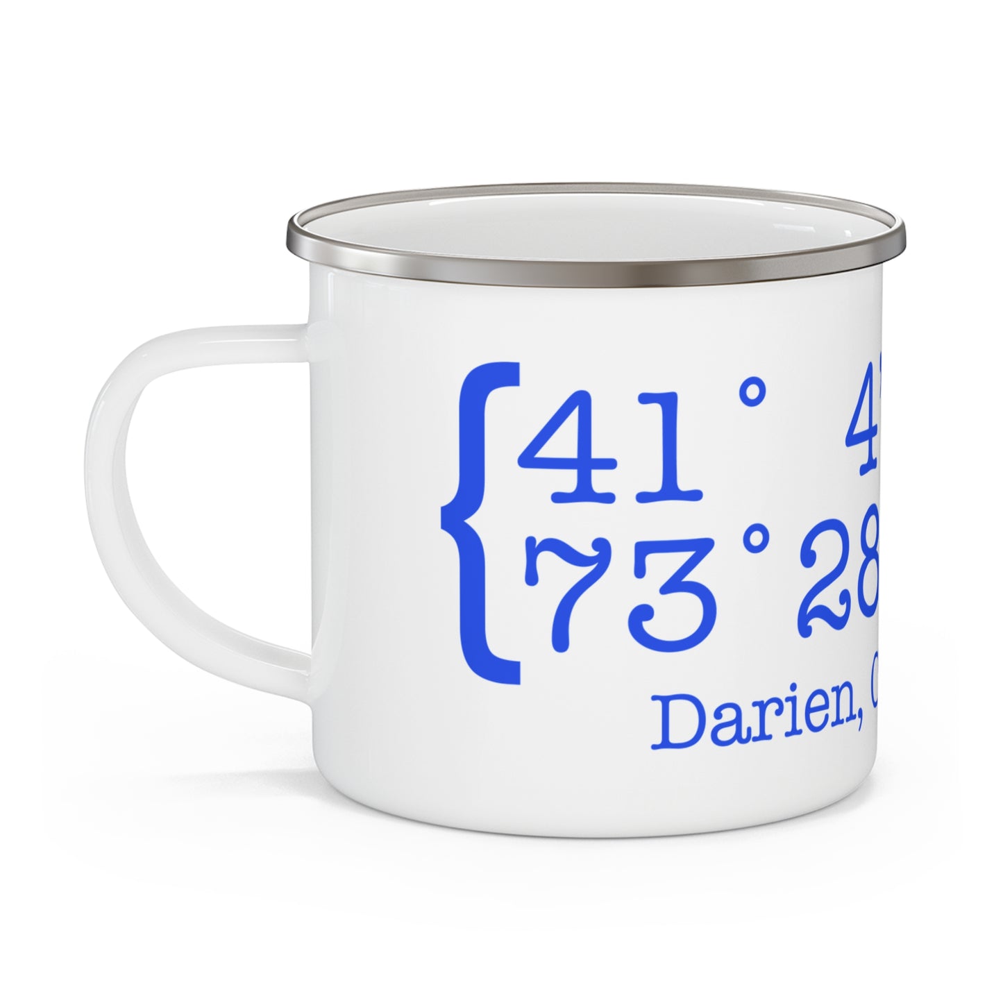Darien Coordinates Enamel Camping Mug