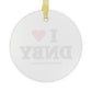 I Heart DNBY Glass Ornaments