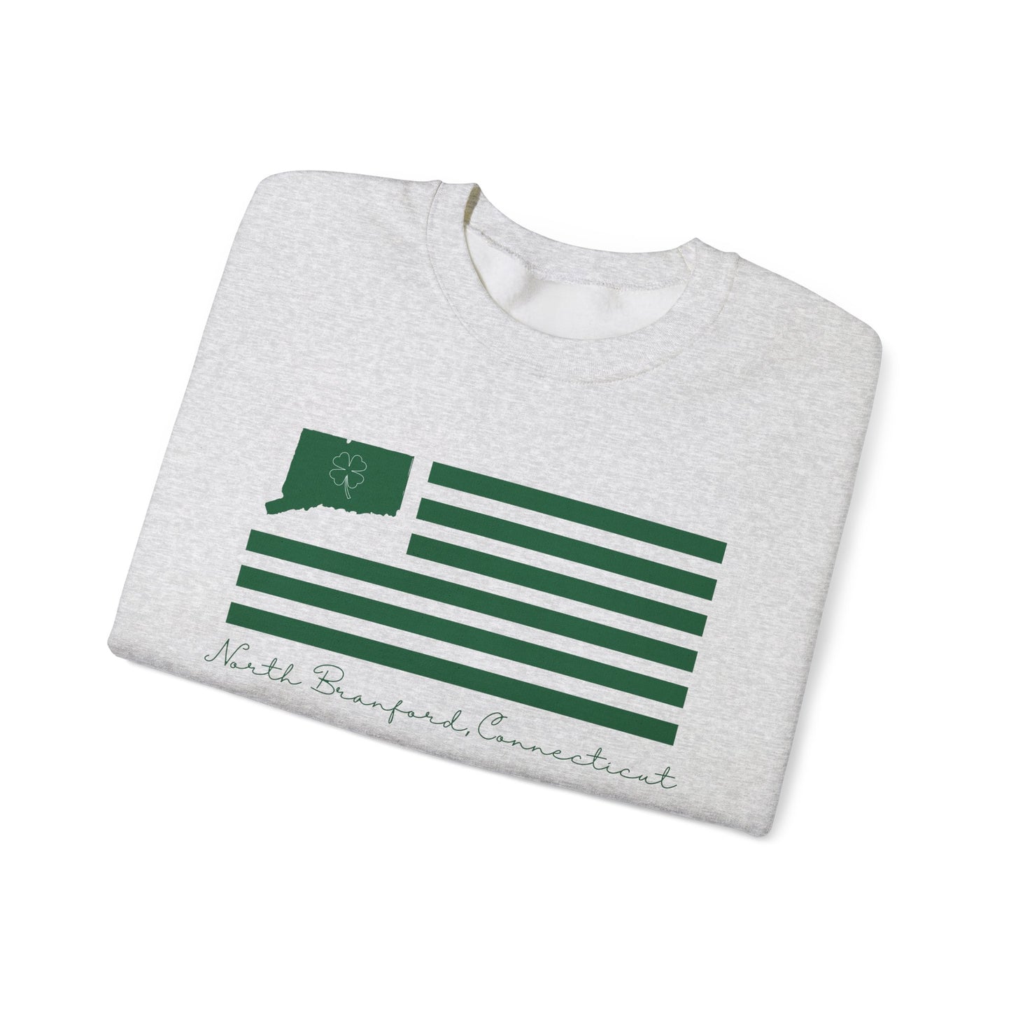 North Branford Connecticut St. Patrick’s Day Flag Unisex Heavy Blend™ Crewneck Sweatshirt